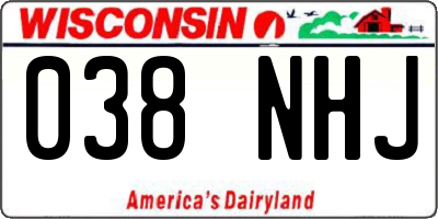 WI license plate 038NHJ