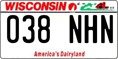 WI license plate 038NHN