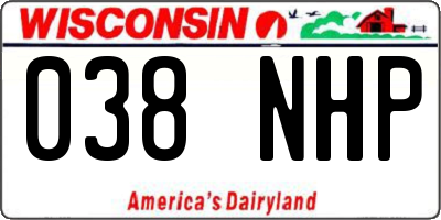 WI license plate 038NHP