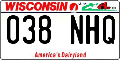 WI license plate 038NHQ