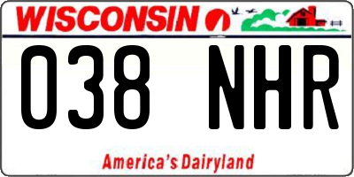 WI license plate 038NHR