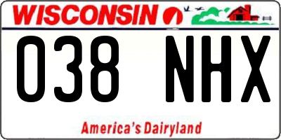 WI license plate 038NHX