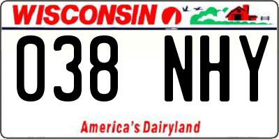 WI license plate 038NHY