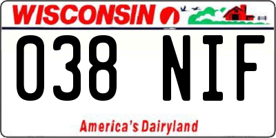 WI license plate 038NIF