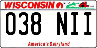 WI license plate 038NII