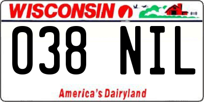 WI license plate 038NIL