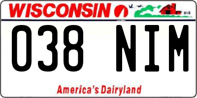 WI license plate 038NIM