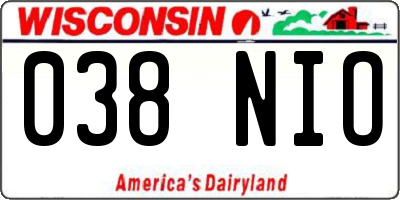 WI license plate 038NIO