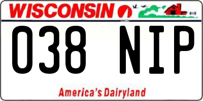 WI license plate 038NIP