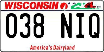 WI license plate 038NIQ
