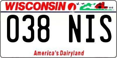 WI license plate 038NIS
