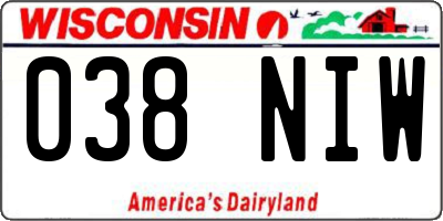 WI license plate 038NIW