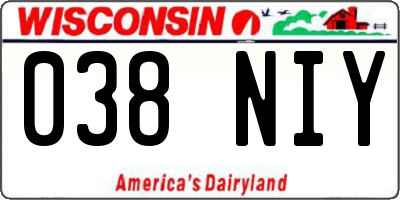 WI license plate 038NIY