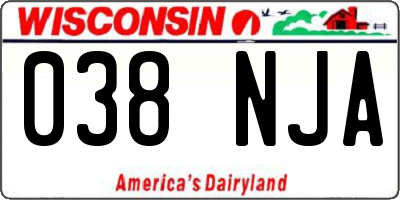 WI license plate 038NJA