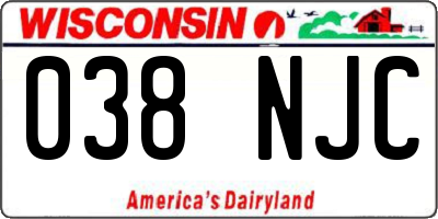 WI license plate 038NJC