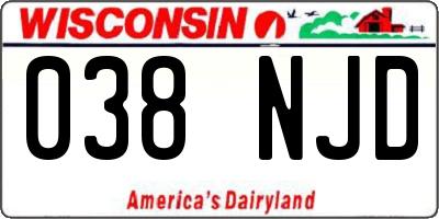 WI license plate 038NJD