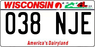 WI license plate 038NJE