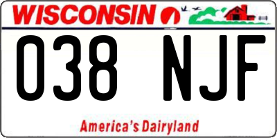 WI license plate 038NJF