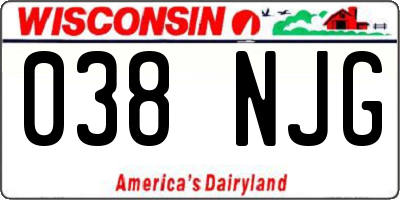 WI license plate 038NJG