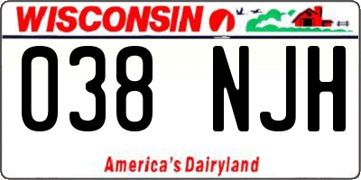 WI license plate 038NJH