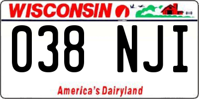 WI license plate 038NJI