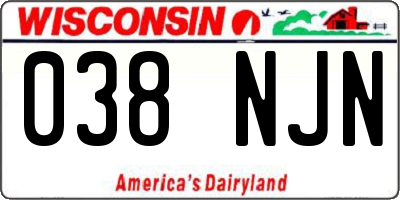 WI license plate 038NJN