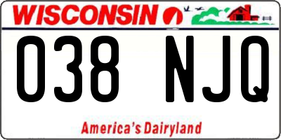 WI license plate 038NJQ