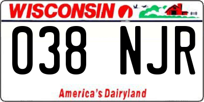 WI license plate 038NJR
