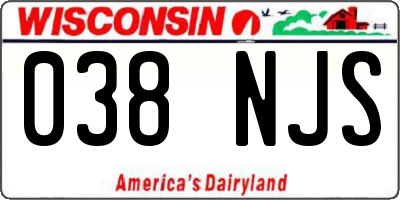 WI license plate 038NJS