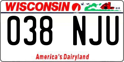 WI license plate 038NJU