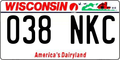 WI license plate 038NKC
