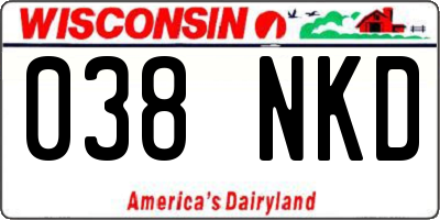WI license plate 038NKD