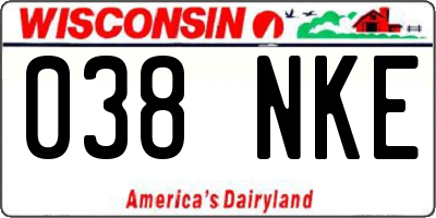 WI license plate 038NKE