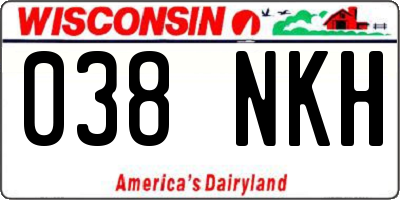 WI license plate 038NKH