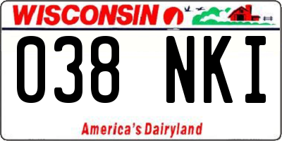 WI license plate 038NKI