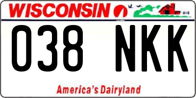 WI license plate 038NKK