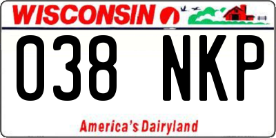 WI license plate 038NKP