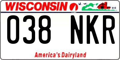 WI license plate 038NKR