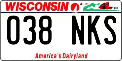 WI license plate 038NKS