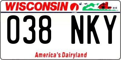 WI license plate 038NKY