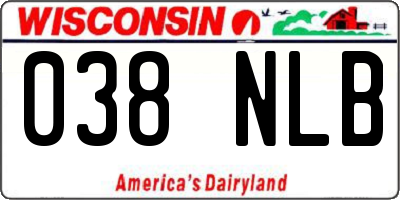 WI license plate 038NLB