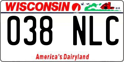WI license plate 038NLC