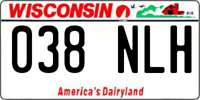 WI license plate 038NLH