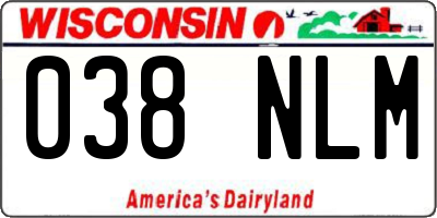 WI license plate 038NLM