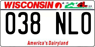 WI license plate 038NLO