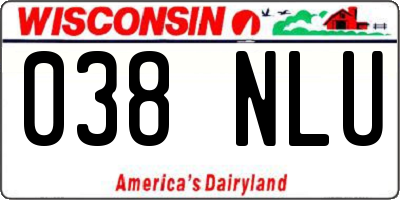 WI license plate 038NLU