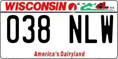 WI license plate 038NLW