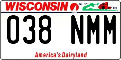 WI license plate 038NMM