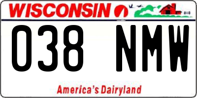 WI license plate 038NMW
