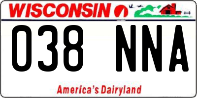 WI license plate 038NNA